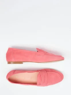 Damen Andrea Puccini – Loafer aus Veloursleder Korallrosa
