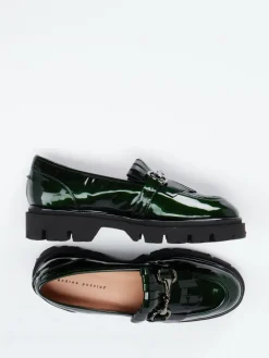 Damen Andrea Puccini – Loafer aus Lackleder in Tannen