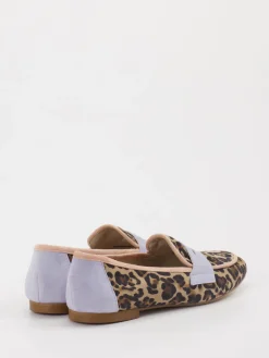 Damen Andrea Puccini – Loafer aus Veloursleder mit Leoprint