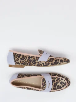 Damen Andrea Puccini – Loafer aus Veloursleder mit Leoprint