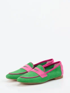 Damen Andrea Puccini – Loafer aus Veloursleder -pink
