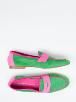Damen Andrea Puccini – Loafer aus Veloursleder -pink