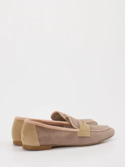 Damen Andrea Puccini – Loafer aus Veloursleder in Taupe