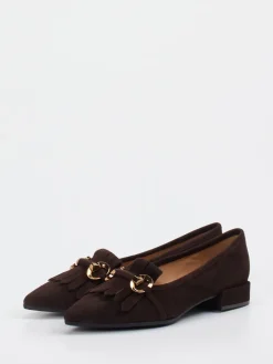 Damen Andrea Puccini – Loafer aus Veloursleder Dunkel