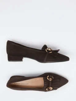 Damen Andrea Puccini – Loafer aus Veloursleder Dunkel