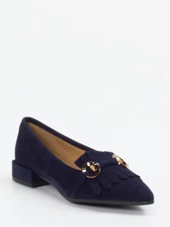 Damen Andrea Puccini – Loafer aus Veloursleder Dunkel