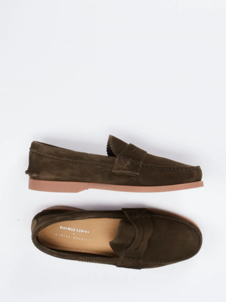 – Loafer aus Veloursleder oliv*Andrea Puccini Clearance