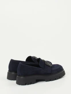 Damen Andrea Puccini – Loafer aus Veloursleder Dunkel