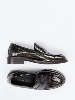 Damen Andrea Puccini – Loafer aus Lackleder mit Krokoprägung