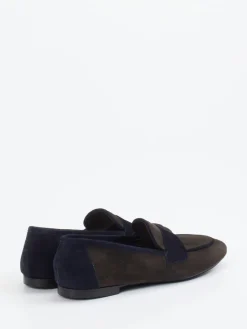 Damen Andrea Puccini – Loafer aus Veloursleder oliv
