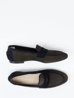 Damen Andrea Puccini – Loafer aus Veloursleder oliv