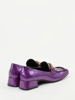 Damen Andrea Puccini – Loafer aus Lackleder Violett-Metallic