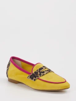 Damen Andrea Puccini – Loafer aus Veloursleder mit Leoprint