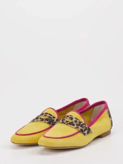 Damen Andrea Puccini – Loafer aus Veloursleder mit Leoprint