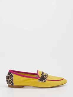 Damen Andrea Puccini – Loafer aus Veloursleder mit Leoprint