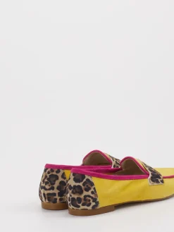 Damen Andrea Puccini – Loafer aus Veloursleder mit Leoprint