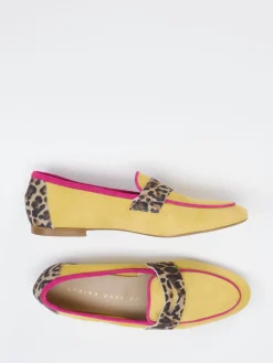 Damen Andrea Puccini – Loafer aus Veloursleder mit Leoprint