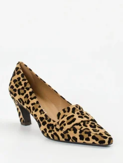 Damen Andrea Puccini – Loafer-Pumps aus Veloursleder Leo-Print