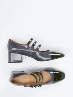 Damen Andrea Puccini – Mary Jane Pumps aus Lackleder anthrazit