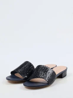 Damen Andrea Puccini – Mules aus Flechtleder in Schwarz