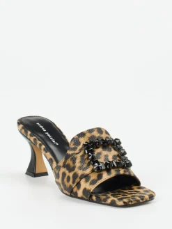 – Mules aus geprägtem Leder Leoprint*Andrea Puccini Sale