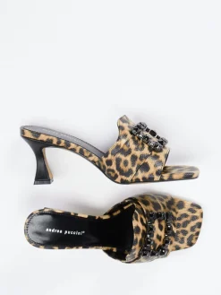 – Mules aus geprägtem Leder Leoprint*Andrea Puccini Sale
