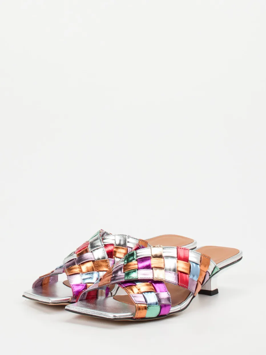 – Mules aus Metallicleder mit Flechtstruktur*Andrea Puccini Online