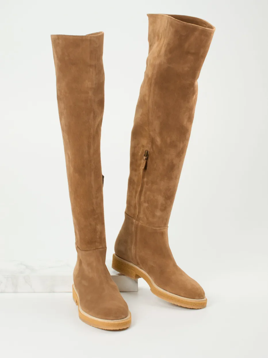 Damen Andrea Puccini – Overknee-Stiefel aus Veloursleder