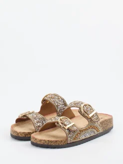 – Pantolette aus Metallic-Material in Bronzebraun*Andrea Puccini Discount