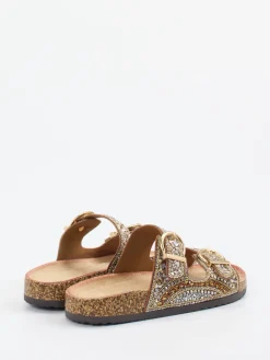 – Pantolette aus Metallic-Material in Bronzebraun*Andrea Puccini Discount