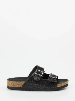 Damen Andrea Puccini – Pantolette aus Metallicleder