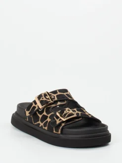 – Pantolette aus Kunstfell mit Animalprint*Andrea Puccini Online