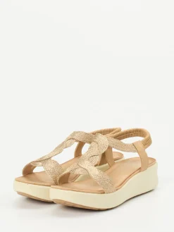 Damen Andrea Puccini – Plateau-Sandale aus Textil farben