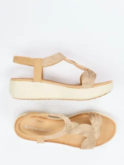 Damen Andrea Puccini – Plateau-Sandale aus Textil farben