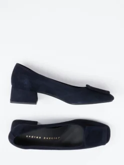 Damen Andrea Puccini – Pumps aus Veloursleder Dunkel