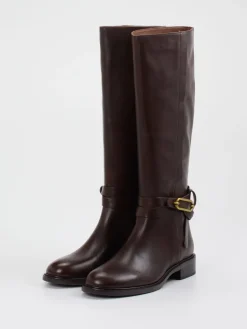 Damen Andrea Puccini – Reitstiefel aus Glattleder Dunkel