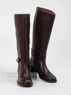 Damen Andrea Puccini – Reitstiefel aus Glattleder Dunkel