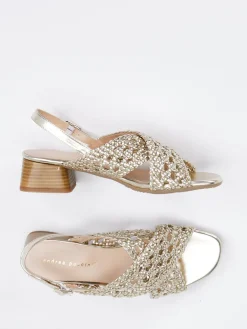 Damen Andrea Puccini – Riemchensandale aus Metallicleder farben