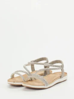 Damen Andrea Puccini – Riemchensandalen aus Metallicleder