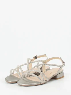 Damen Andrea Puccini – Riemchensandale aus Metallic