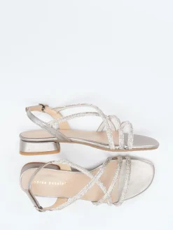 Damen Andrea Puccini – Riemchensandale aus Metallic