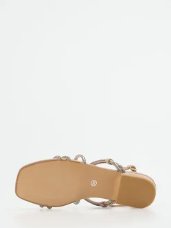 Damen Andrea Puccini – Riemchensandale aus Metallicleder Rosé