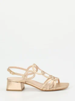 Damen Andrea Puccini – Riemchensandale aus Metallicleder