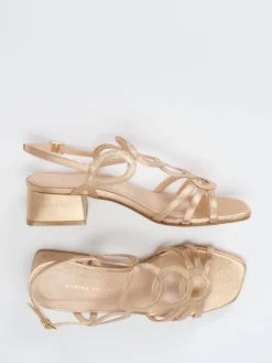 Damen Andrea Puccini – Riemchensandale aus Metallicleder