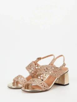 – Sandalette aus Metallicleder Roségold*Andrea Puccini Discount