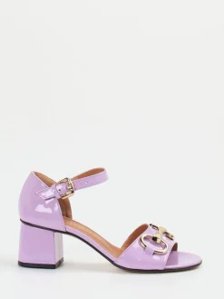 Damen Andrea Puccini – Sandaletten aus Lackleder Flieder