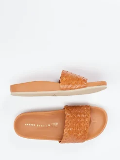 – Slides aus Flechtleder cognac*Andrea Puccini Clearance