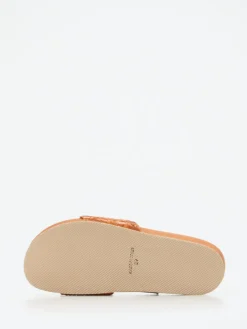 – Slides aus Flechtleder cognac*Andrea Puccini Clearance