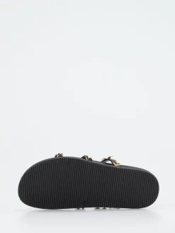 Damen Andrea Puccini – Slides aus Leder mit Nieten in