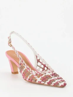 – Slingback-Pumps aus Flechtleder rosé*Andrea Puccini Hot